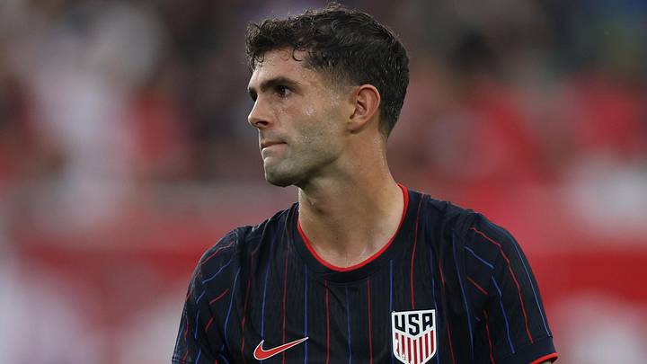 Sep 6, 2025; Harrison, New Jersey, USA; US Men's National Team forward Christian Pulisic (10) reacts during the second half against South Korea at Sports Illustrated Stadium. 