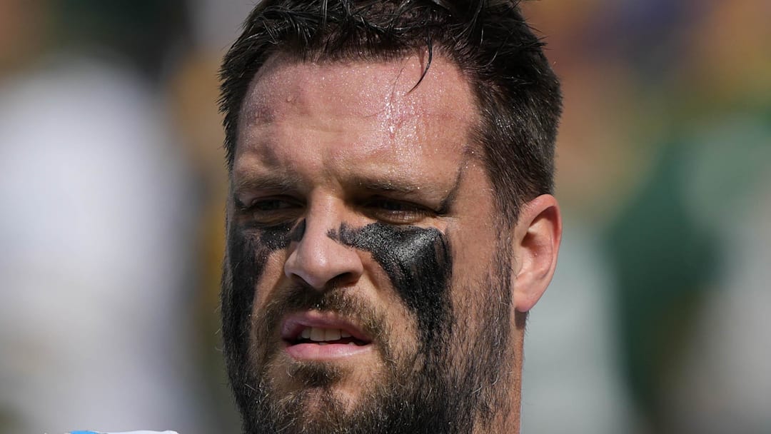 Detroit Lions offensive tackle Taylor Decker (68) prior to the game against the Green Bay Packers at Lambeau Field