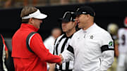 Georgia’s Kirby Smart was asked about Vanderbilt’s attempt to schedule a 13th game as the Commodores try to push for a College Football Playoff berth.
