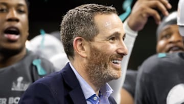 Feb 9, 2025; New Orleans, LA, USA; Philadelphia Eagles general manager Howie Roseman celebrates after defeating the Kansas City Chiefs during Super Bowl LIX at Ceasars Superdome. Mandatory Credit: Mark J. Rebilas-Imagn Images