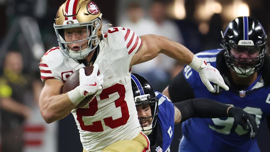 San Francisco 49ers running back Christian McCaffrey was the most valuable player in fantasy football in 2025. 