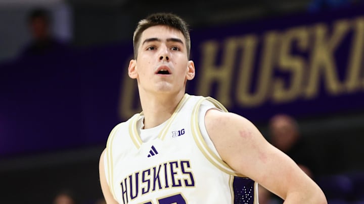 Washington forward Nikola Dzepina looks on after a three-point shot against Southern Utah.