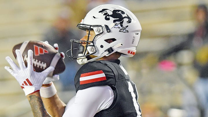 Jacksonville State's Cam Vaughn makes a catch for a touchdown during the C-USA Championship at AmFirst Stadium in Jacksonville, Alabama , Alabama December 6, 2024. (Dave Hyatt / Hyatt Media LLC)