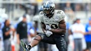 Dec 2, 2017; Orlando, FL, USA; UCF Knights linebacker Titus Davis (10) celebrates against the Memphis Tigers at Spectrum Stadium. Mandatory Credit: Matt Stamey-Imagn Images