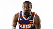 Sep 24, 2025; Phoenix, AZ, USA; Phoenix Suns center Mark Williams (15) poses for portrait during Media Day at PHX Arena. Mandatory Credit: Mark J. Rebilas-Imagn Images