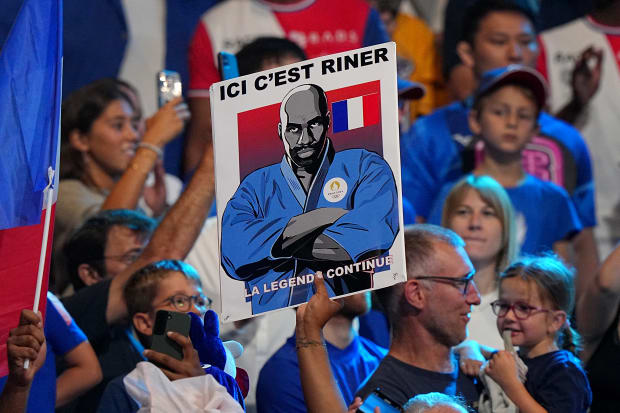 French fans filled the Champs de Mars Arena for Riner's gold medal match. 