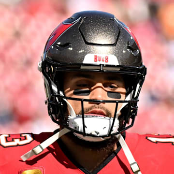 Tampa Bay Buccaneers wide receiver Mike Evans warms up before the start of the game against the New Orleans Saints.