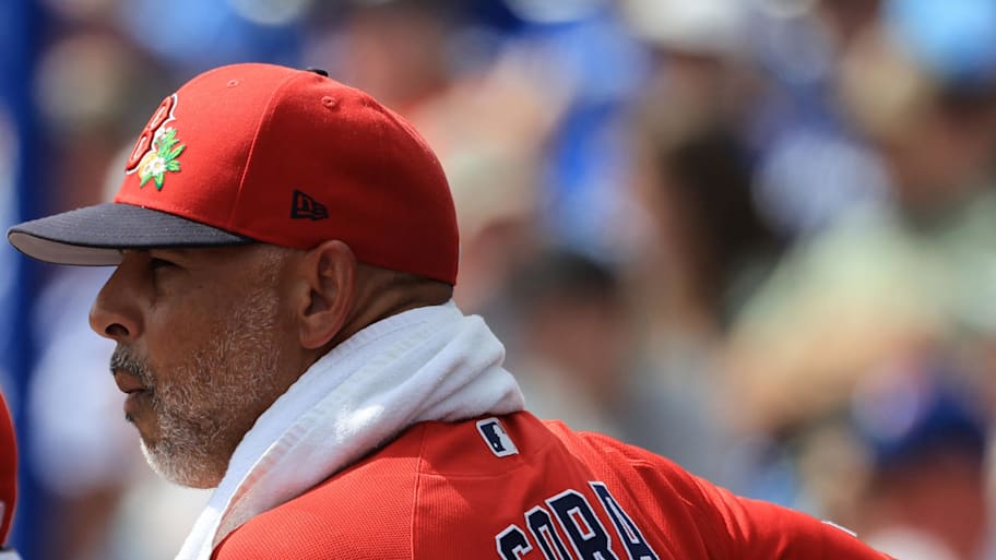 Boston Red Sox manager Alex Cora looks on during the second inning against the Toronto Blue Jays.