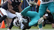 Dolphins running back Alexander Mattison suffered a season-ending neck injury in the team's preseason game vs. the Bears.