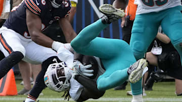 Dolphins running back Alexander Mattison suffered a season-ending neck injury in the team's preseason game vs. the Bears.