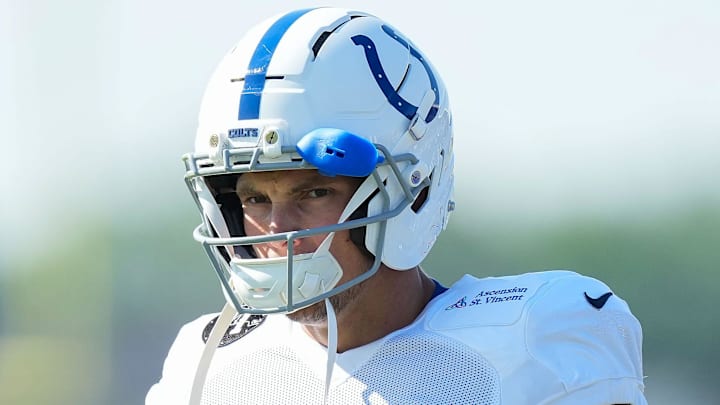 Indianapolis Colts wide receiver Alec Pierce (14) walks up the field Sunday, Aug. 3, 2025, during Indianapolis Colts Training Camp at Grand Park in Westfield.