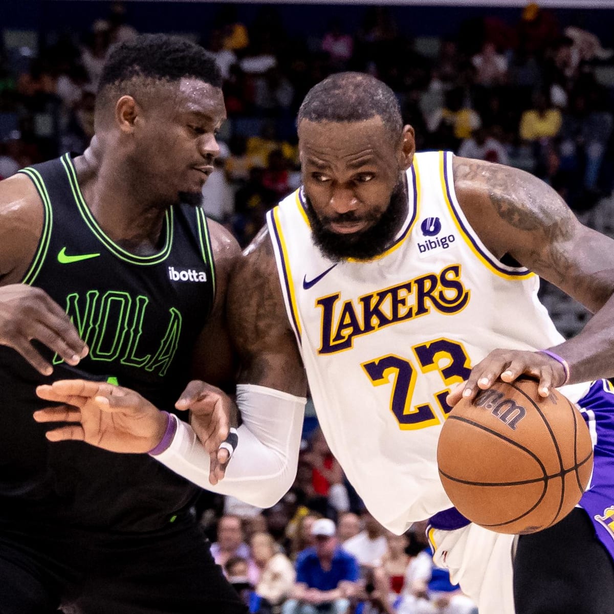 Shirtless shredded LeBron at 39 destroys soft Zion at 24 flexing viral back tattoo