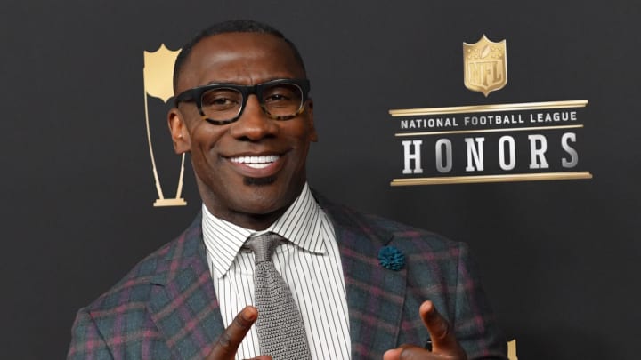 Feb 2, 2019; Atlanta, GA, USA; Shannon Sharpe during red carpet arrivals for the NFL Honors show at the Fox Theatre. Mandatory Credit: Dale Zanine-USA TODAY Sports