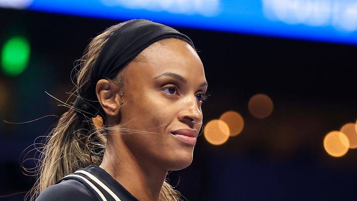 Sep 27, 2026; Atlanta, Georgia, USA; Atlanta Dream forward DeWanna Bonner (24) reacts to a foul call against the Washington Mystics in the second quarter during game one of the first round for the 2026 WNBA Playoffs at State Farm Arena. Mandatory Credit: Brett Davis-Imagn Images