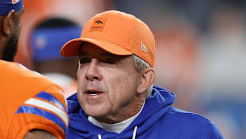 Nov 6, 2025; Denver, Colorado, USA; Denver Broncos head coach Sean Payton before the game at Empower Field at Mile High. Mandatory Credit: Isaiah J. Downing-Imagn Images