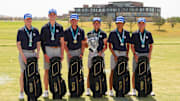 The Rivers Academy Golf Team following its victory at the Boys High School Golf National Invitational in Frisco, Texas. It was the third straight national title for the Bulldogs.