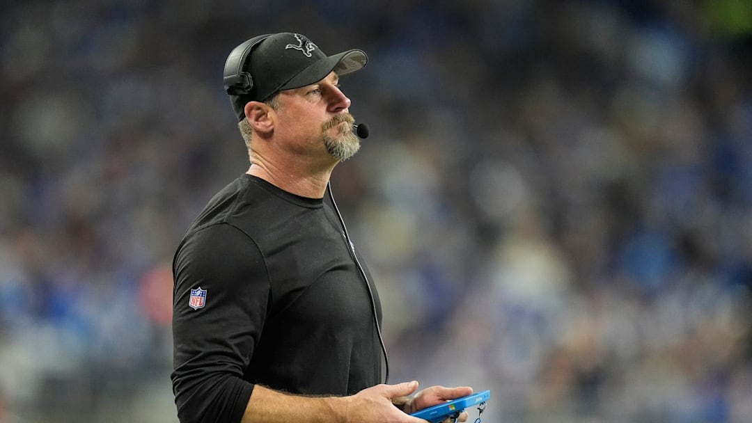 Lions head coach Dan Campbell during the playoff game against the Commanders.