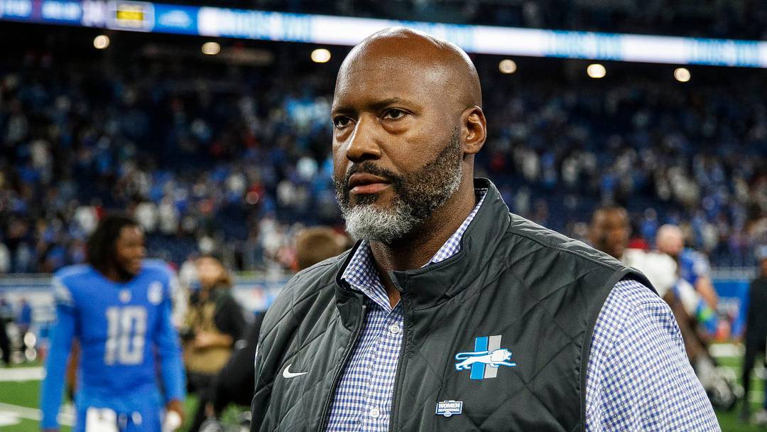 Detroit Lions general manager Brad Holmes walks off the field after the 20-6 win over the Atlanta Falcons at Ford Field in Detroit on Sunday, Sept. 24, 2023.