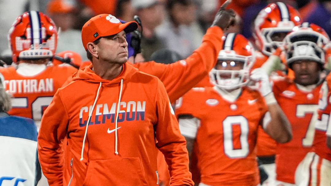 Clemson head coach Dabo Swinney in the closing seconds the fourth quarter with Virginia Tech Hokies at Memorial Stadium Saturday, October 24, 2026.