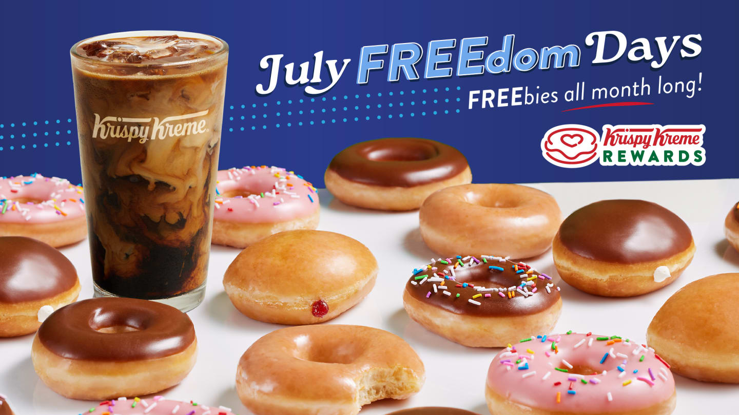 Krispy Kreme Reward Members let free food ring this July