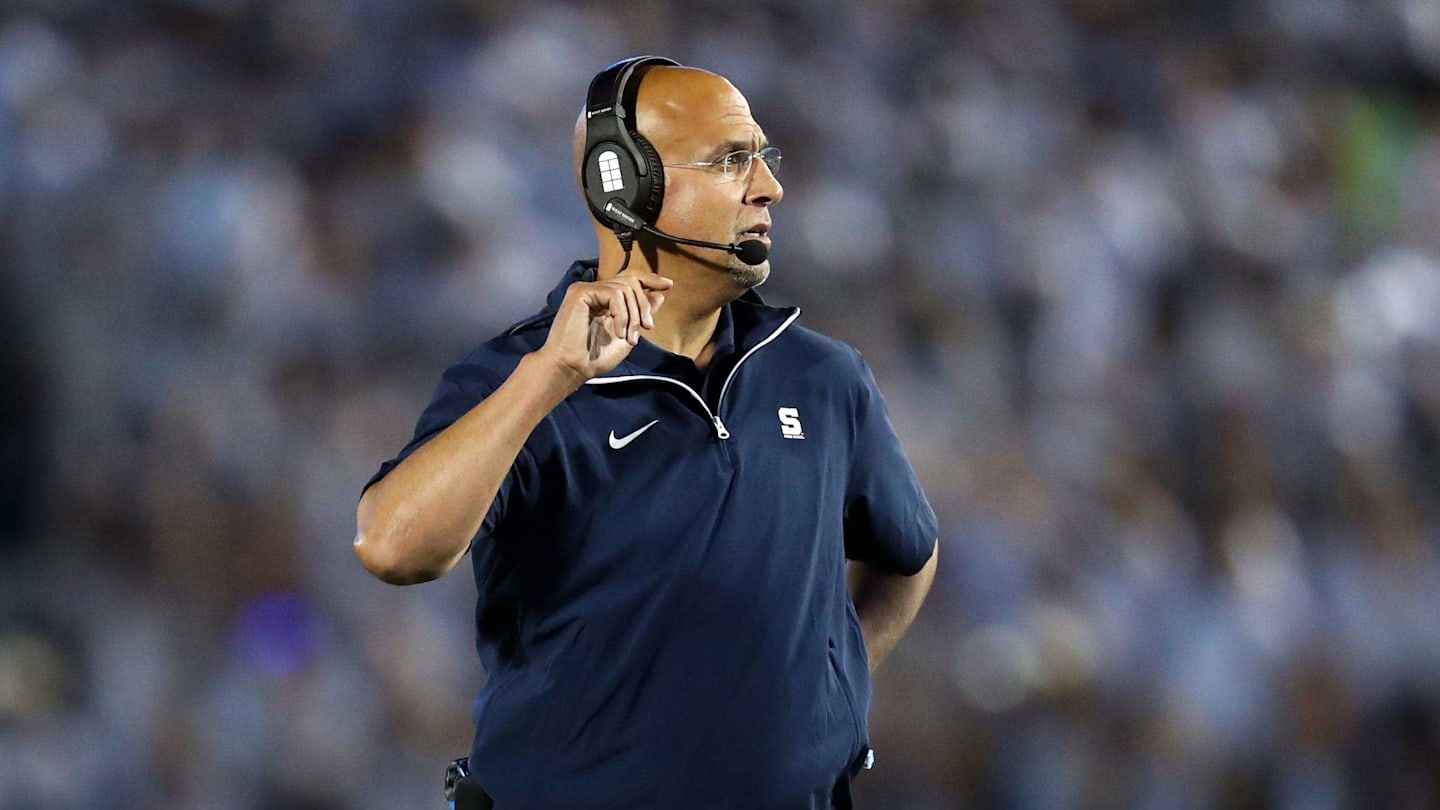 Penn State football coach James Franklin makes nifty catch at a