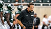 Michigan State defensive coordinator Joe Rossi looks on before the game against Florida Atlantic on Friday, Aug. 30, 2024, at Spartan Stadium in East Lansing.