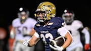 Needham senior Joe Kajunski runs the ball during a football game versus Lincoln-Sudbury at Myers Field in Sudbury, Friday, Sept. 20, 2024. Needham High defeated Lincoln-Sudbury