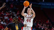 Nebraska basketball forward Petra Bozan shoots against Southeastern Louisiana.