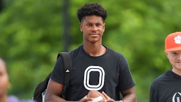 Elijah Haven, five-star rated quarterback from Baton Rouge, Louisiana, arrives for the 2025 Dabo Swinney Football Camp in Clemson, S.C. Tuesday, June 3, 2025.