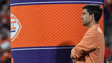 Nov 2, 2024; Clemson, South Carolina, USA; Clemson Tigers athletic director Graham Neff  looks on during the second quarter of a game against the Louisville Cardinals at Memorial Stadium. Mandatory Credit: Ken Ruinard-Imagn Images