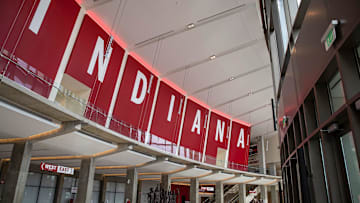 Interior views of Indiana University's Simon Skjodt Assembly Hall.