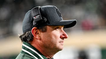 Michigan State's head coach Jonathan Smith looks on during the third quarter in the game against Purdue on Friday, Nov. 22, 2024, at Spartan Stadium in East Lansing.