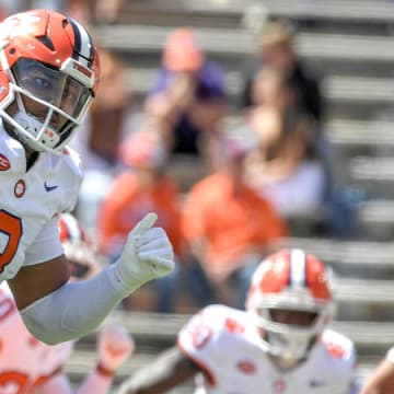 Clemson defensive end T.J. Parker (3) during the Spring football game in Clemson, S.C. Saturday, April 6, 2024.