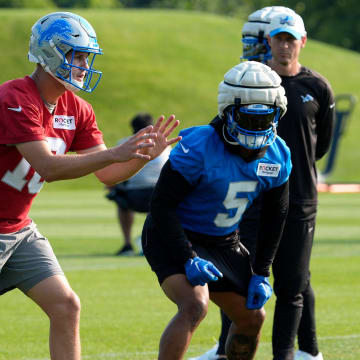 Detroit Lions quarterback Jared Goff and running back David Montgomery.