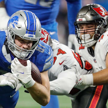 Detroit Lions tight end Sam LaPorta (87).