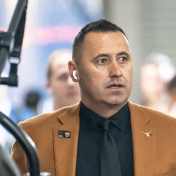 Texas Longhorns head coach Steve Sarkisian walks into the stadium with his team ahead of the Sugar Bowl College Football Playoff semi-finals at the Ceasars Superdome in New Orleans, Louisiana, Jan. 1, 2024.
