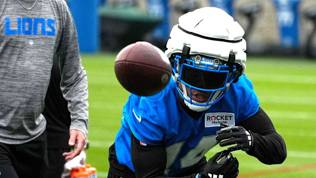 Amon-Ra St. Brown at training camp