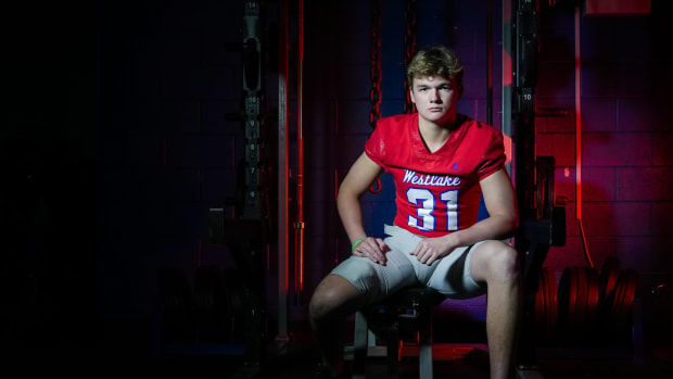 Austin Westlake linebacker Elliott Schaper.