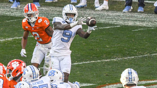 Nov 18, 2023; Clemson, South Carolina, USA; North Carolina Tar Heels wide receiver Devontez Walker