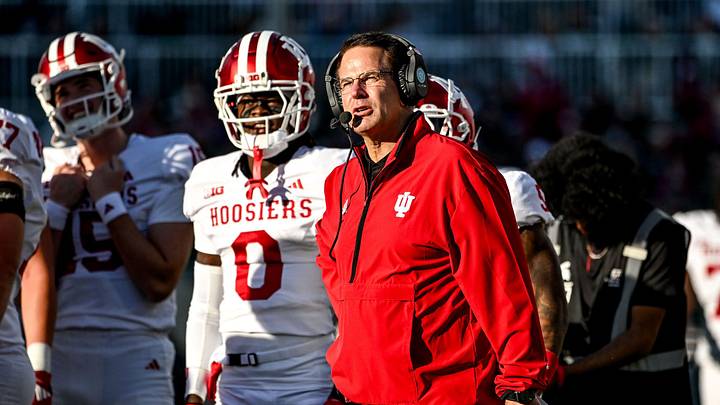 Indiana's head coach Curt Cignetti looks on during the second quarter during the game against Michigan State on Saturday, Nov. 2, 2024, at Spartan Stadium in East Lansing.
