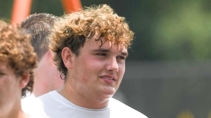 Reed Ramsier, offensive lineman from The First Academy in Orlando, Florida, at the 2025 Dabo Swinney Football Camp in Clemson, S.C. Tuesday, June 3, 2025.