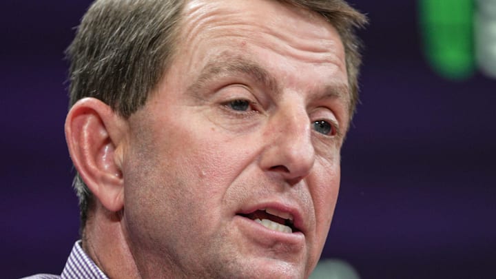 Clemson football Head Coach Dabo Swinney speaks about transfer portal issues during a press conference in the Smart Family Media Center in Clemson, SC, Friday, Jan 23 2026.