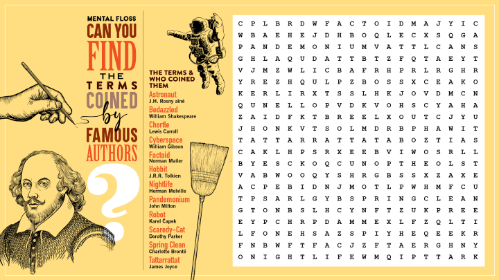 Word Search: Find All 12 Terms Invented by Authors