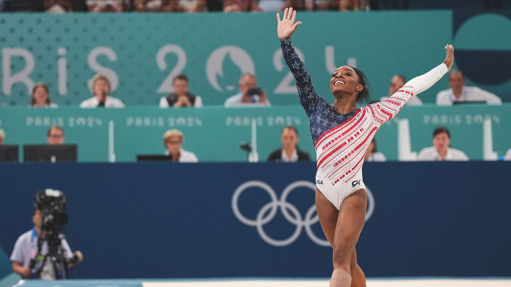 Simone Biles won here fifth Olympic gold medal Tuesday in Paris. 