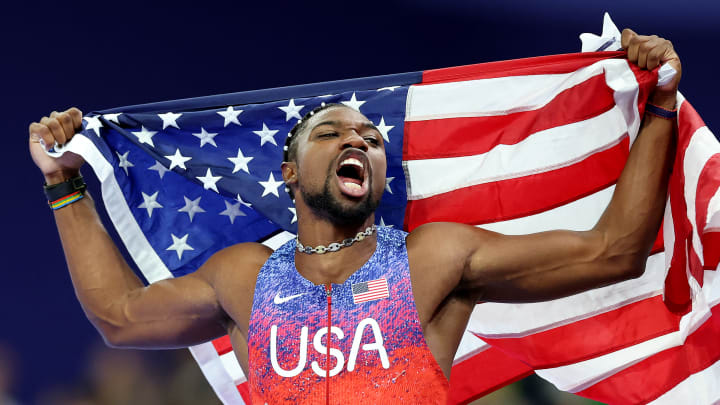 Lyles ran a personal best time of 9.784 seconds to secure his first Olympic gold medal in the 100-meter final.