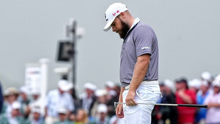 Tyrrell Hatton bogeyed his last two holes Sunday at Oakmont.
