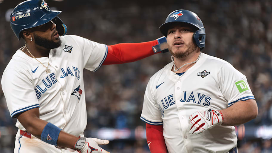 Vladdy Guerrero and Alejandro Kirk of Toronto Blue Jays in 2025 World Series Game 1