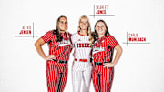 Nebraska softball commits Alexis Jensen, Skarlett Jones, Carlie Muhlbach. 