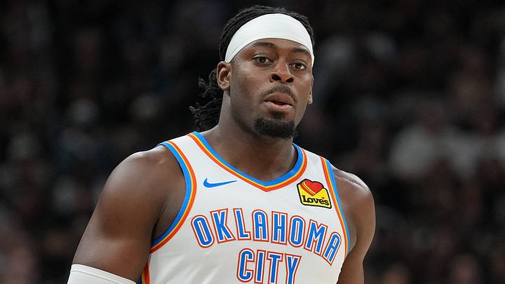 Oklahoma City Thunder guard Luguentz Dort (5) in the second half during game six of the western conference finals for the 2026 NBA playoffs at Frost Bank Center on May 28, 2026