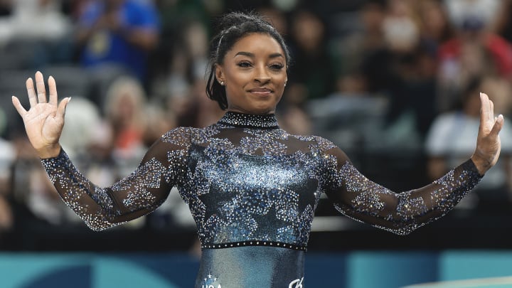 Biles advanced to the finals in all four individual events on Sunday in Paris.